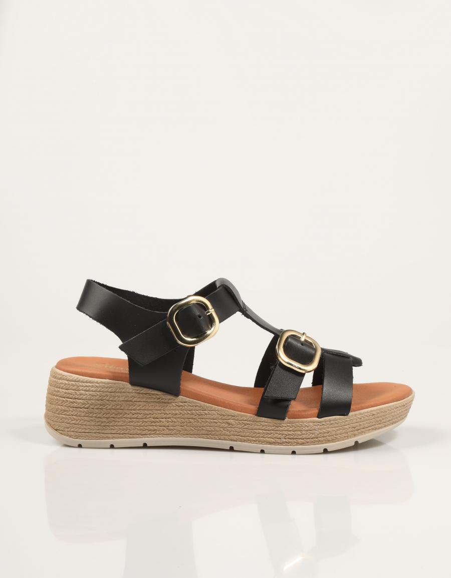 SANDALIAS REBECA HOPE BAMBA NEGRO en color Negro