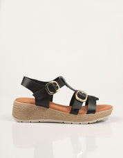 SANDALIAS REBECA HOPE BAMBA NEGRO en color Negro