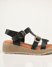 SANDALIAS REBECA HOPE BAMBA NEGRO en color Negro