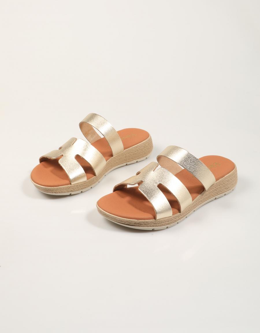 SANDALIAS REBECA HOPE SOLLA CHAMPAN en color Oro