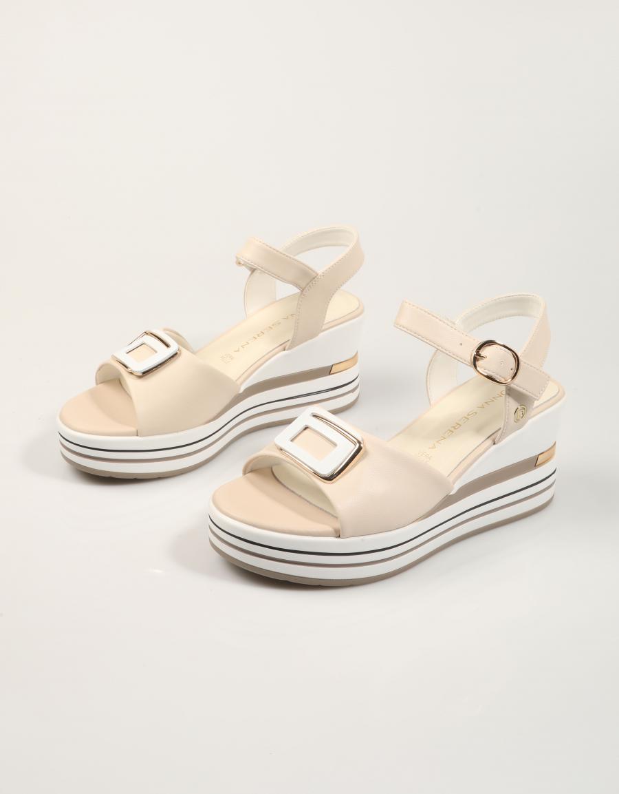SANDALIAS DONNA 156077DM en color Hielo