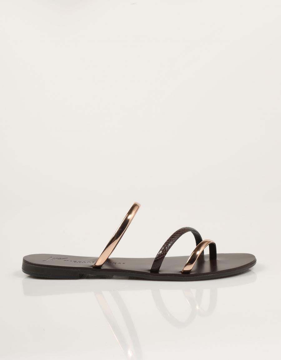 SANDALIAS NICOLAS LAINAS SANDALIA COOPER/BROWN SNAKE en color Marron