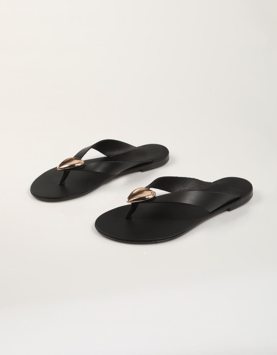 SANDALIAS NICOLAS LAINAS SANDALIA BLACK(GOLD) en color Negro