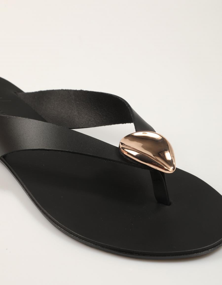 SANDALIAS NICOLAS LAINAS SANDALIA BLACK(GOLD) en color Negro