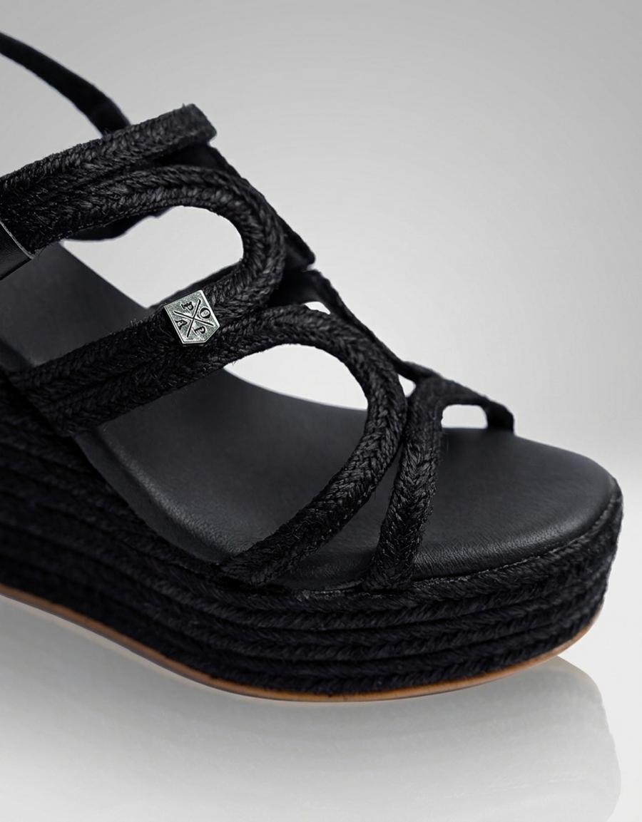 SANDALIAS POPA RIBERA CUERDA NEGRO CA38302 en color Negro