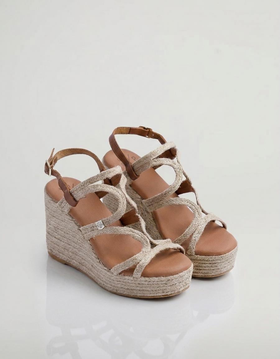 SANDALIAS POPA RIBERA CUERDA CUERO CA38301 en color Cuero