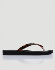 SANDALIAS IPANEMA ESCLAVA LEOPARD BLACK en color Negro
