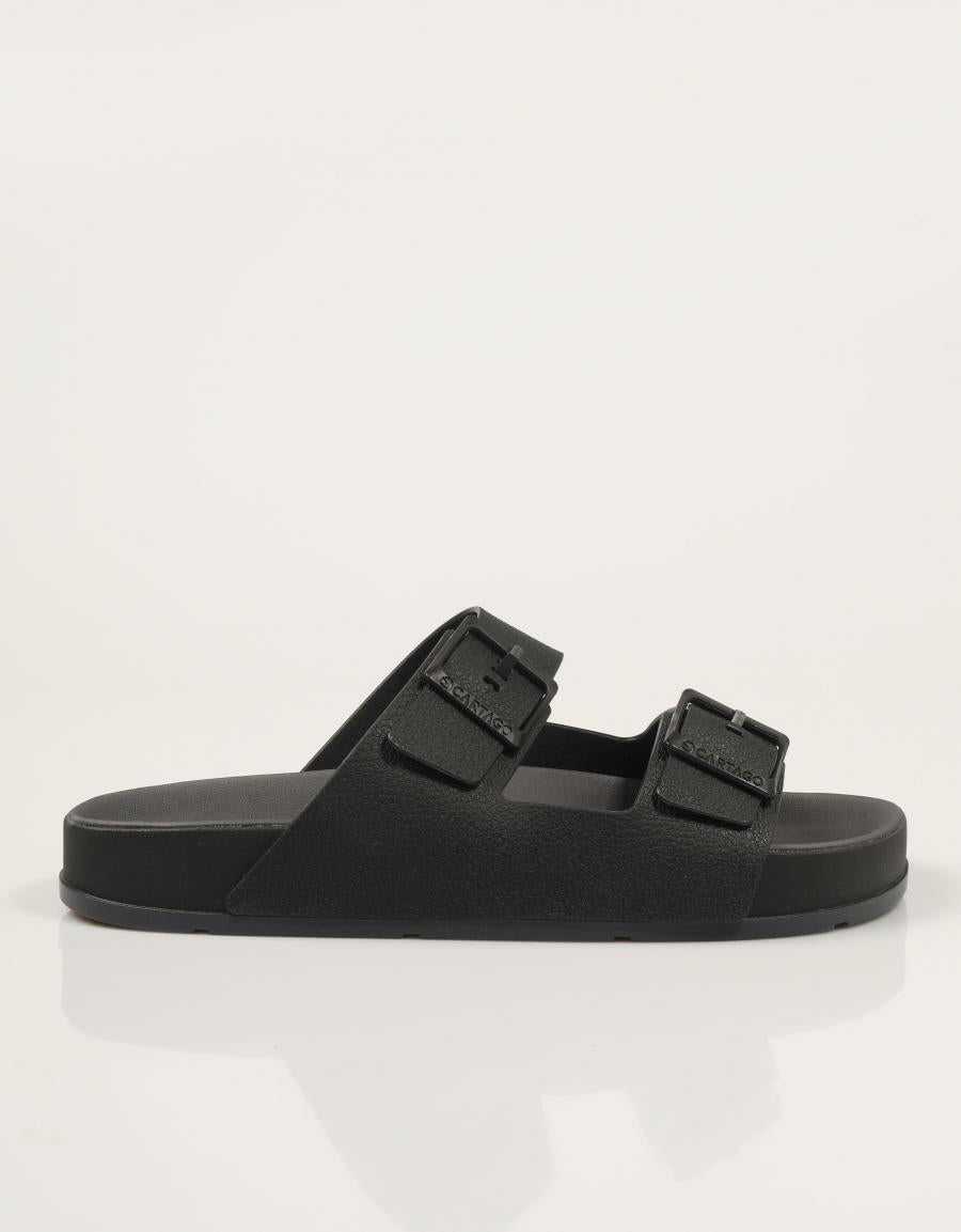 SANDALIAS CARTAGO PALA HEBILLAS BLACK en color Negro