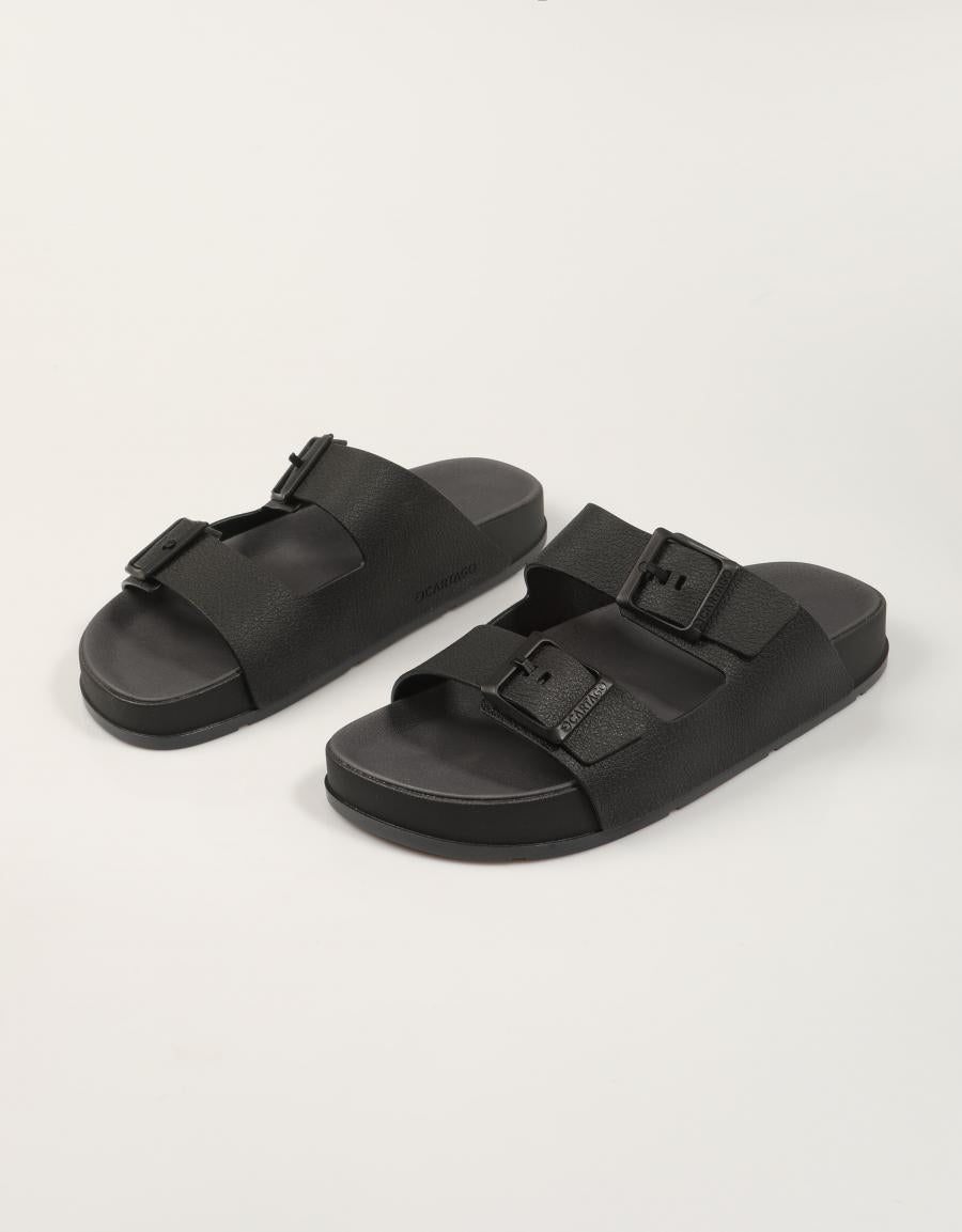 SANDALIAS CARTAGO PALA HEBILLAS BLACK en color Negro