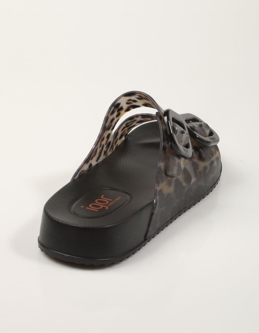 CHANCLAS IGOR HABANA LEO NEGRO en color Negro