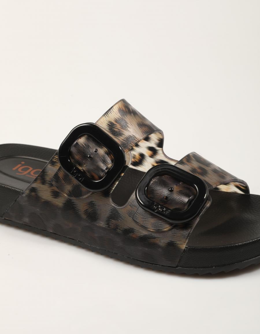 CHANCLAS IGOR HABANA LEO NEGRO en color Negro