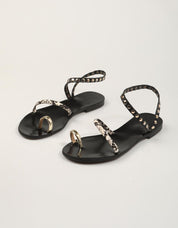 SANDALIAS REBECA HOPE PROMETEA PLATINO/AGORA/NEGRO en color Platino