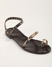 SANDALIAS REBECA HOPE PROMETEA PLATINO/CAMEL/CHOCOLATE en color Platino
