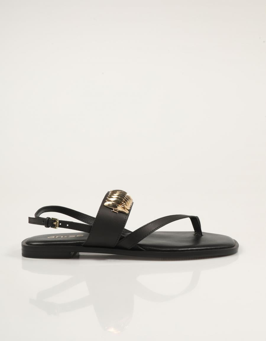 SANDALIAS AN-SE SANDALIA CHAPA BLACK en color Negro