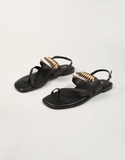 SANDALIAS AN-SE SANDALIA CHAPA BLACK en color Negro