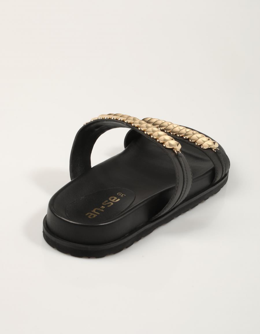 SANDALIAS AN-SE BIO CHAPA BLACK en color Negro