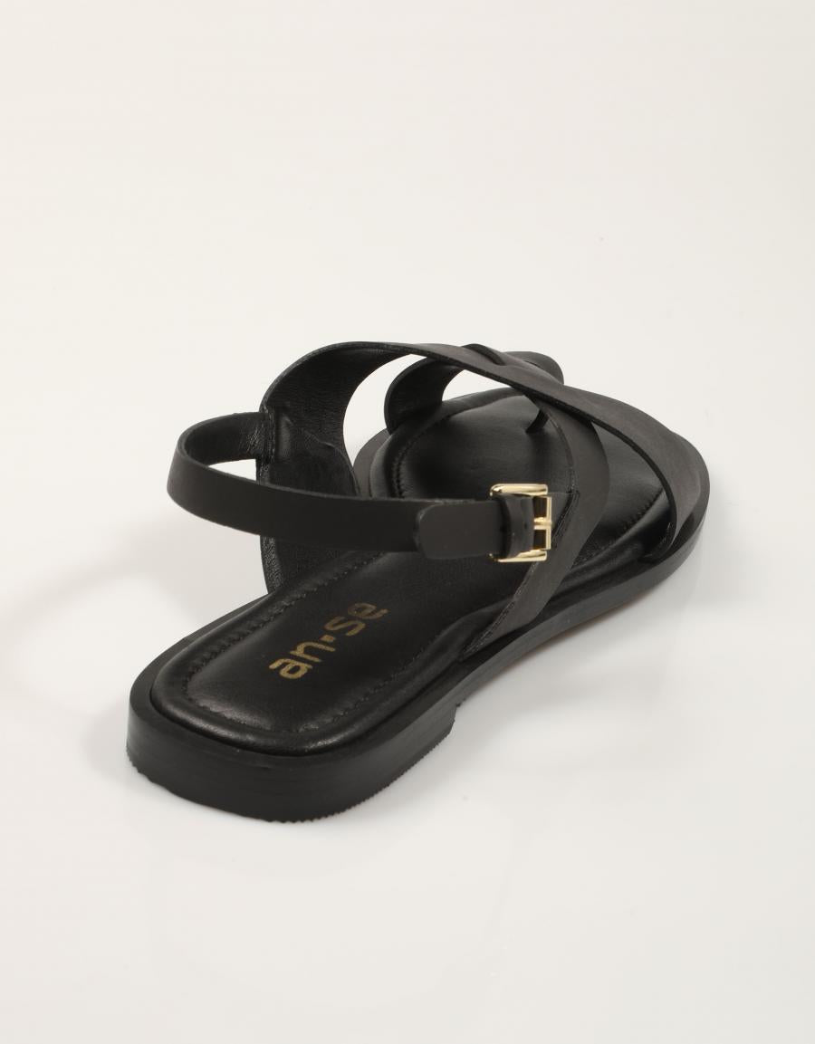 SANDALIAS AN-SE SANDALIA DEDO BLACK en color Negro