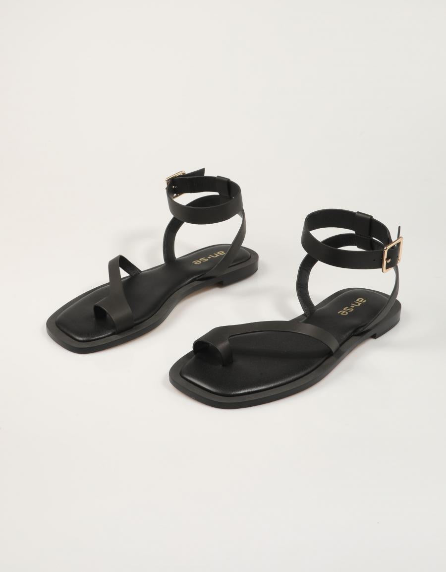 SANDALIAS AN-SE SANDALIA DEDO BLACK en color Negro
