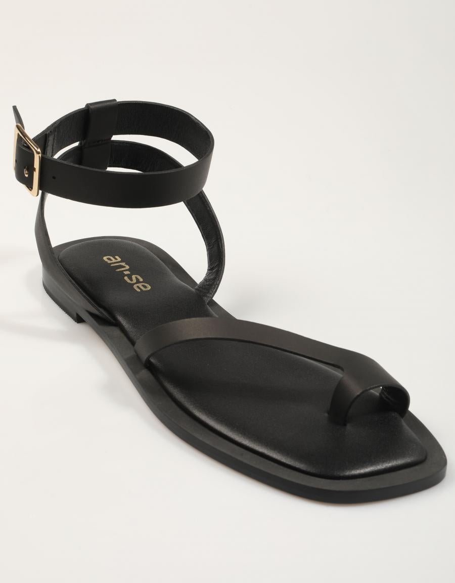 SANDALIAS AN-SE SANDALIA DEDO BLACK en color Negro