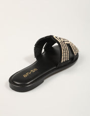 SANDALIAS AN-SE SANDALIA BOLITAS BLACK/NATURAL en color Negro