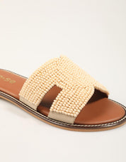 SANDALIAS AN-SE SANDALIA BOLITAS FULL NATURAL en color Beige