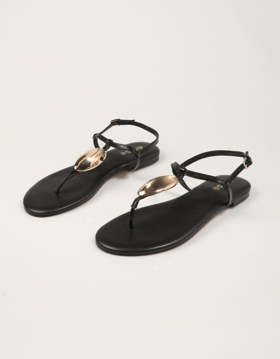 SANDALIAS AN-SE SANDALIA CHAPA BLACK en color Negro