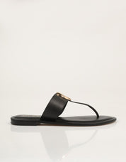 SANDALIAS AN-SE ESCLAVA CHAPA BLACK en color Negro