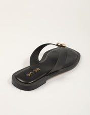 SANDALIAS AN-SE ESCLAVA CHAPA BLACK en color Negro