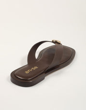 SANDALIAS AN-SE ESCLAVA CHAPA CHOCOLATE en color Marron