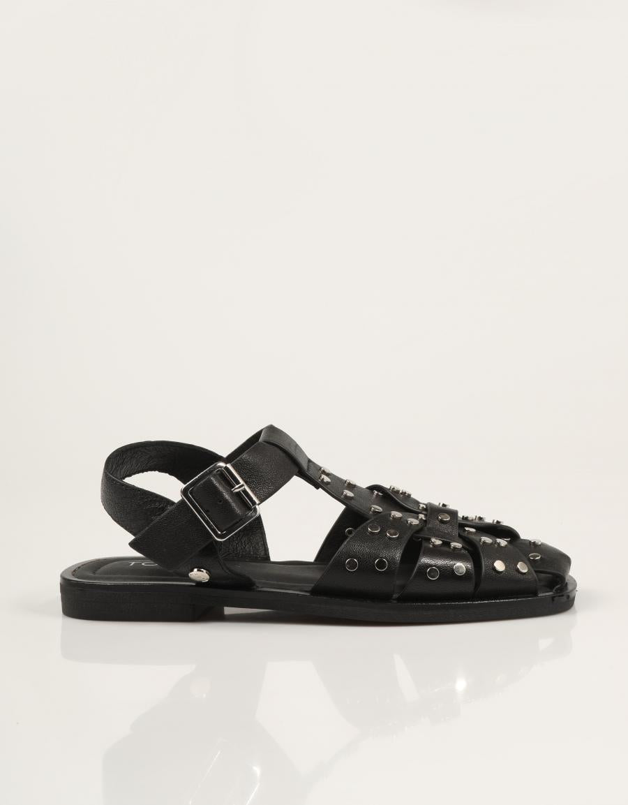 SANDALIAS TOP 3 ROMANA TACHAS NEGRO en color Negro