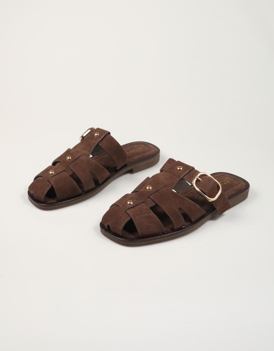 SANDALIAS TOP 3 ZUECO ROMANA S.MOKA en color Marron