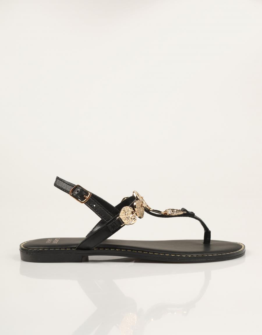 SANDALIAS SEVEN SISTERS SANDALIA MONEDAS NEGRO en color Verde