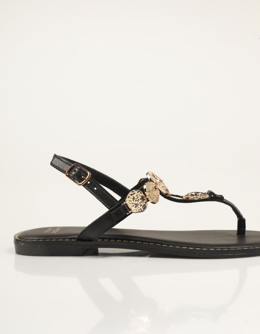 SANDALIAS SEVEN SISTERS SANDALIA MONEDAS NEGRO en color Verde