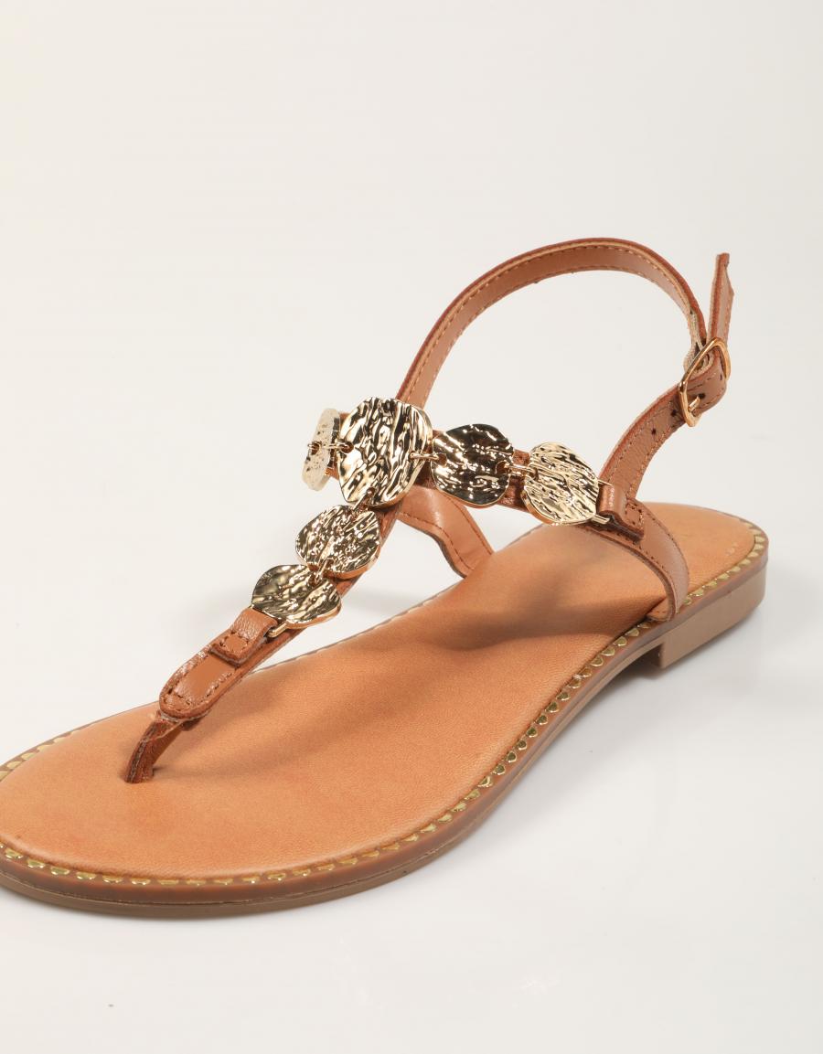 SANDALIAS SEVEN SISTERS SANDALIA MONEDAS  CUOIO en color Marron