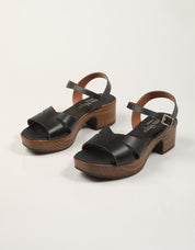 SANDALIAS REBECCA HOPE SANDALIA TACON NEGRO en color Negro