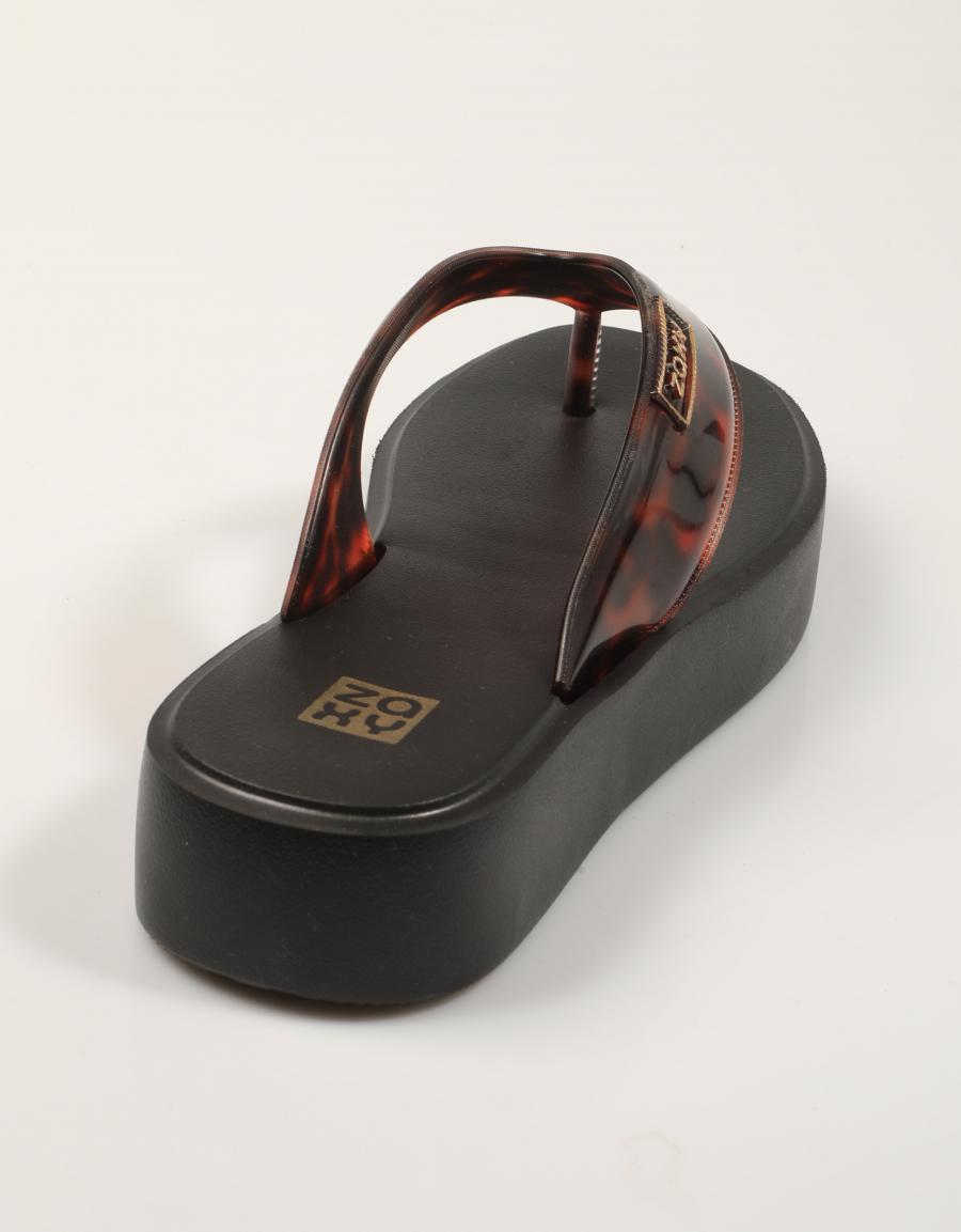 SANDALIAS ZAXY ESCLAVA LEOPARD BLACK en color Negro