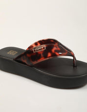 SANDALIAS ZAXY ESCLAVA LEOPARD BLACK en color Negro