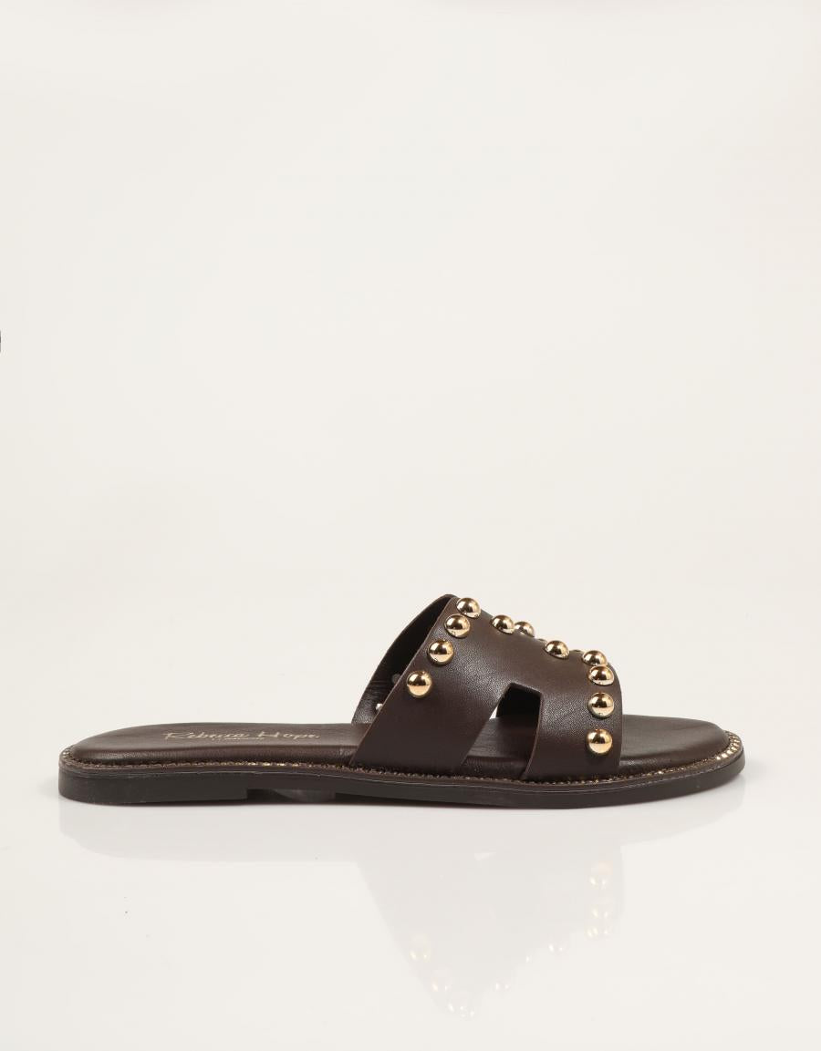 SANDALIAS REBECCA HOPE PALA BOLAS KAKAO en color Marron