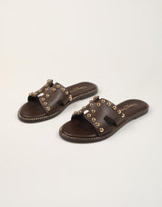 SANDALIAS REBECCA HOPE PALA BOLAS KAKAO en color Marron