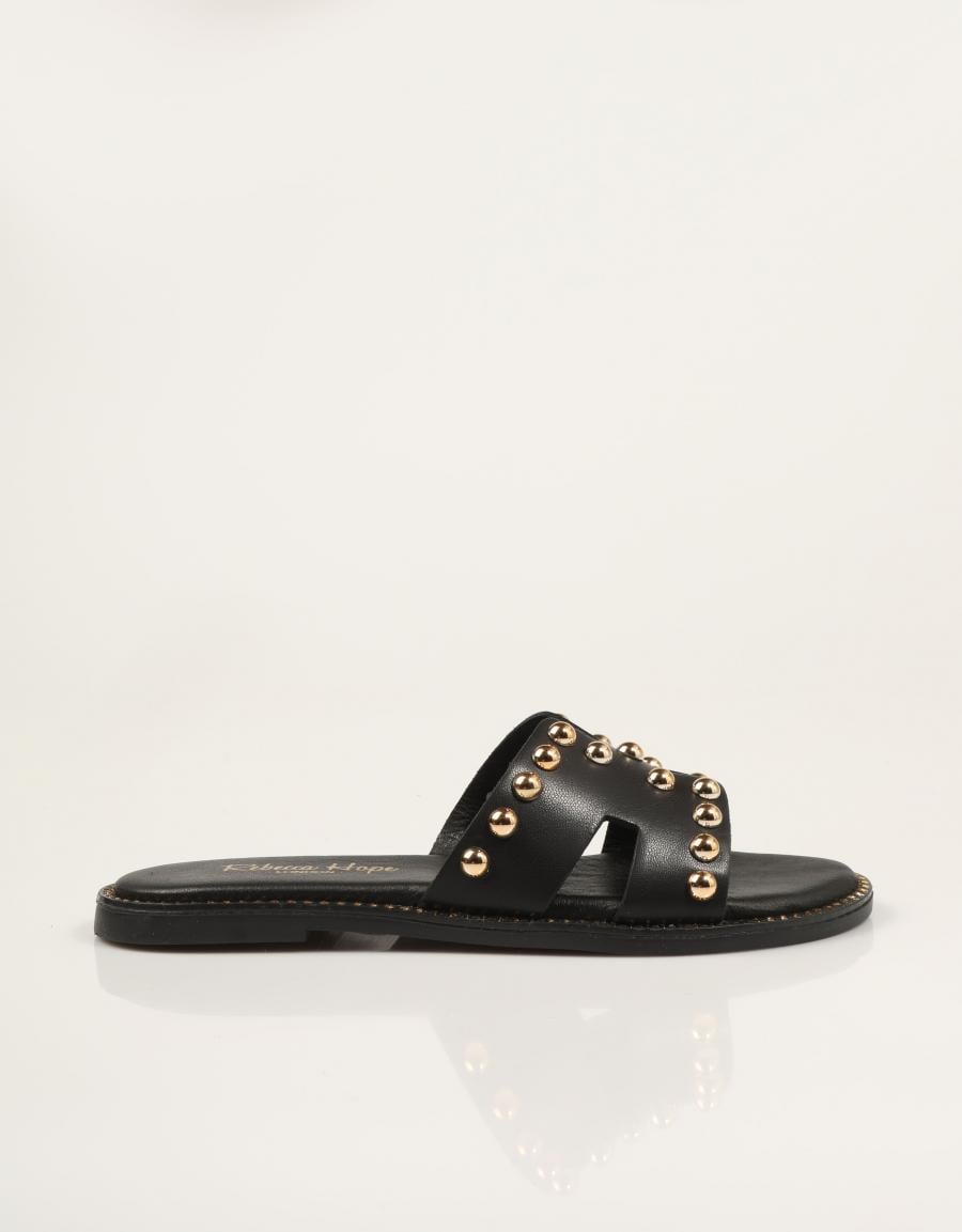SANDALIAS REBECCA HOPE PALA BOLAS BLACK en color Negro