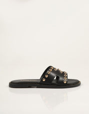 SANDALIAS REBECCA HOPE PALA BOLAS BLACK en color Negro
