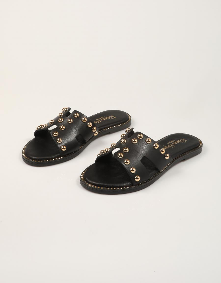 SANDALIAS REBECCA HOPE PALA BOLAS BLACK en color Negro