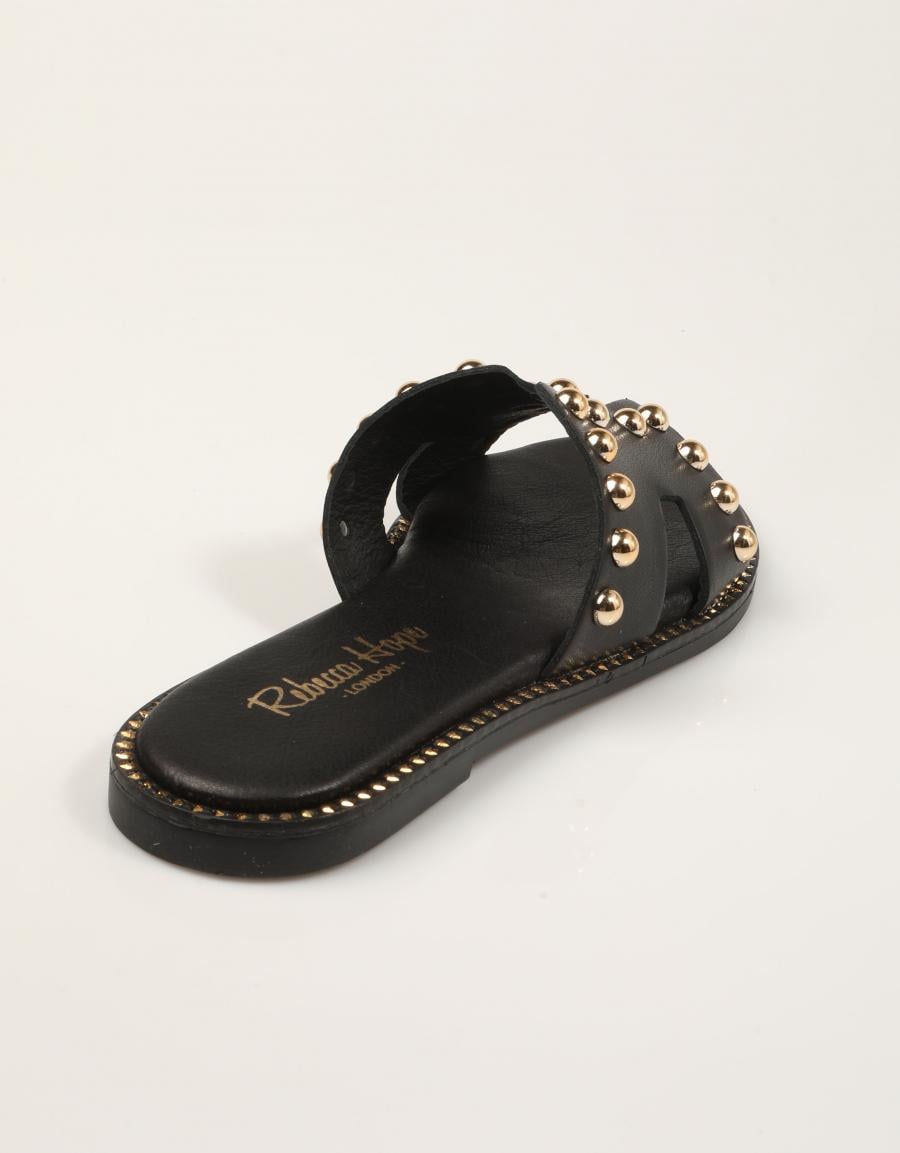 SANDALIAS REBECCA HOPE PALA BOLAS BLACK en color Negro
