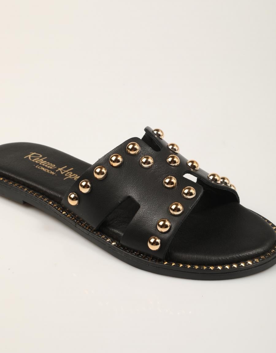 SANDALIAS REBECCA HOPE PALA BOLAS BLACK en color Negro