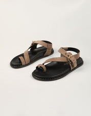SANDALIAS REBECCA HOPE SANALIA DEDO SUGHERO en color Taupe