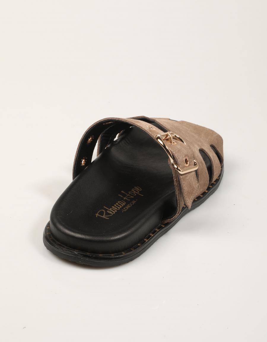 SANDALIAS REBECCA HOPE PALA H HEBILL SUGHERO en color Taupe
