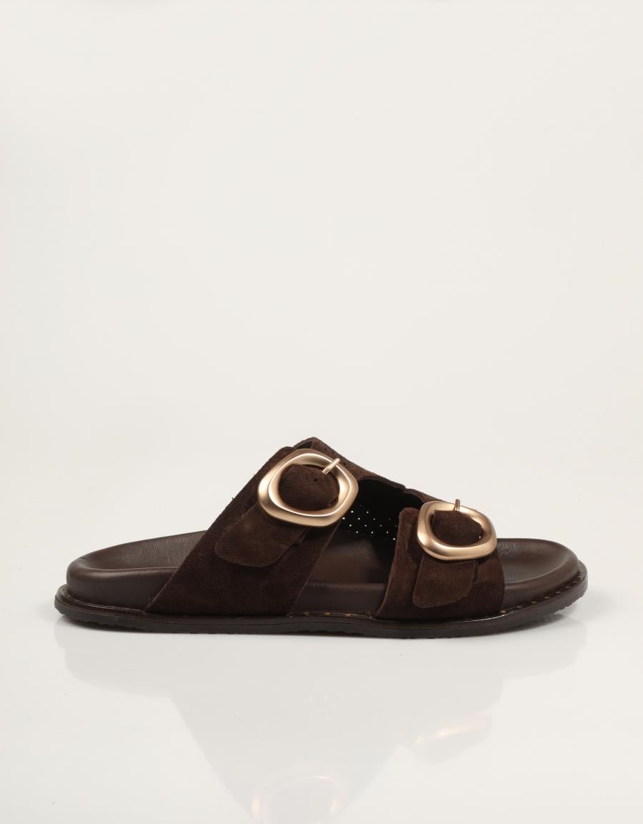 SANDALIAS REBECCA HOPE PALA 2 HEBILL BITTER en color Marron