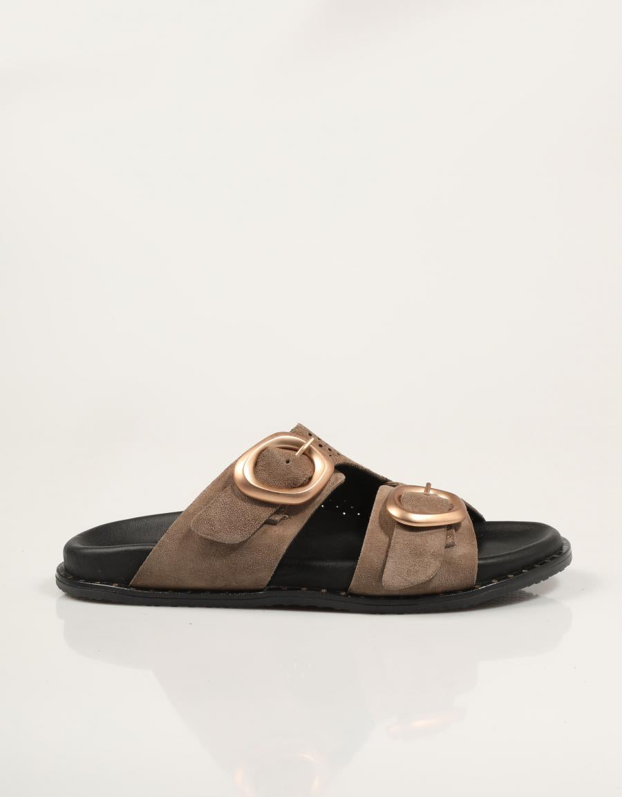 SANDALIAS REBECCA HOPE PALA 2 HEBILL SUGHERO en color Taupe