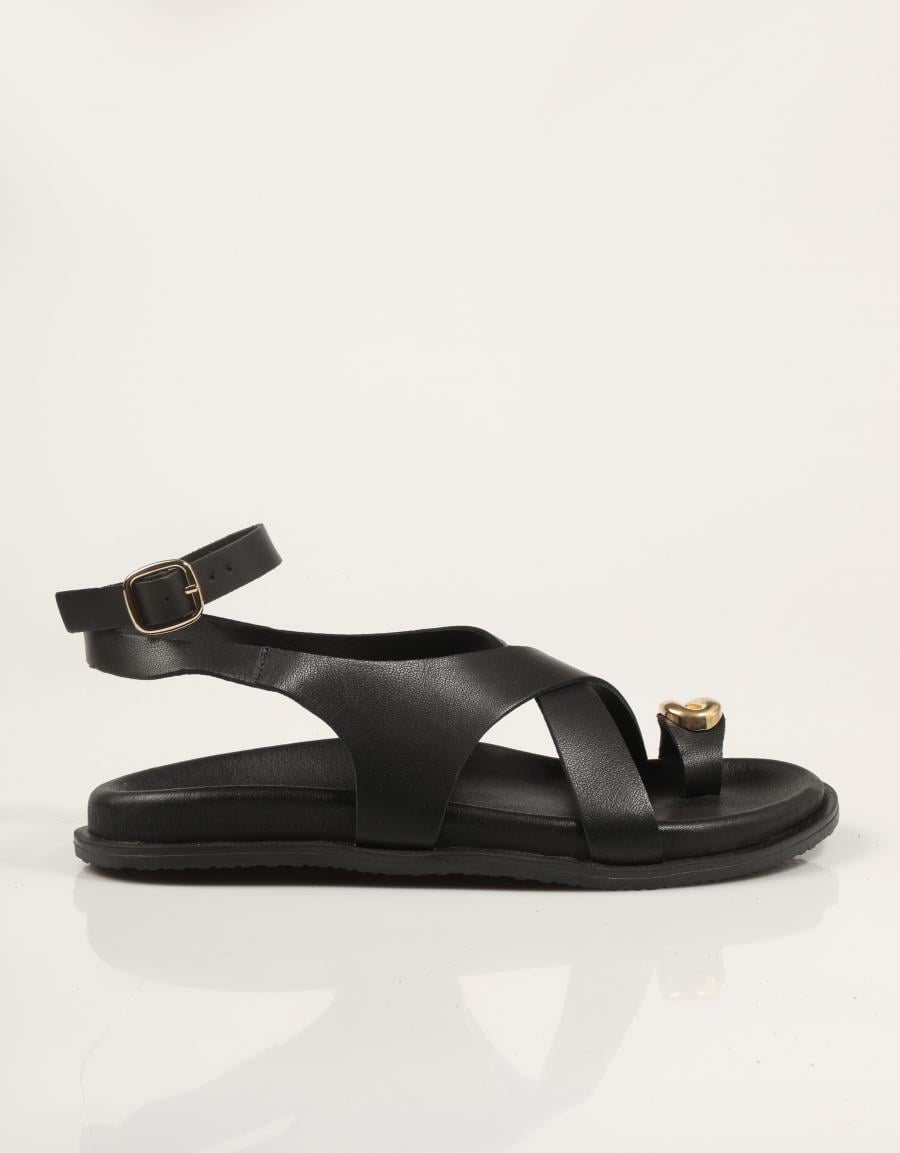 SANDALIAS REBECCA HOPE SANDALIA DEDO BLACK en color Negro