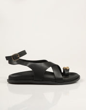 SANDALIAS REBECCA HOPE SANDALIA DEDO BLACK en color Negro